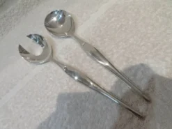 Cuillère et fourchette de service métal argenté orfèvre Christofle Duo