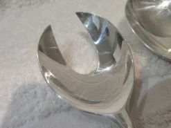 Cuillère et fourchette de service métal argenté orfèvre Christofle Duo