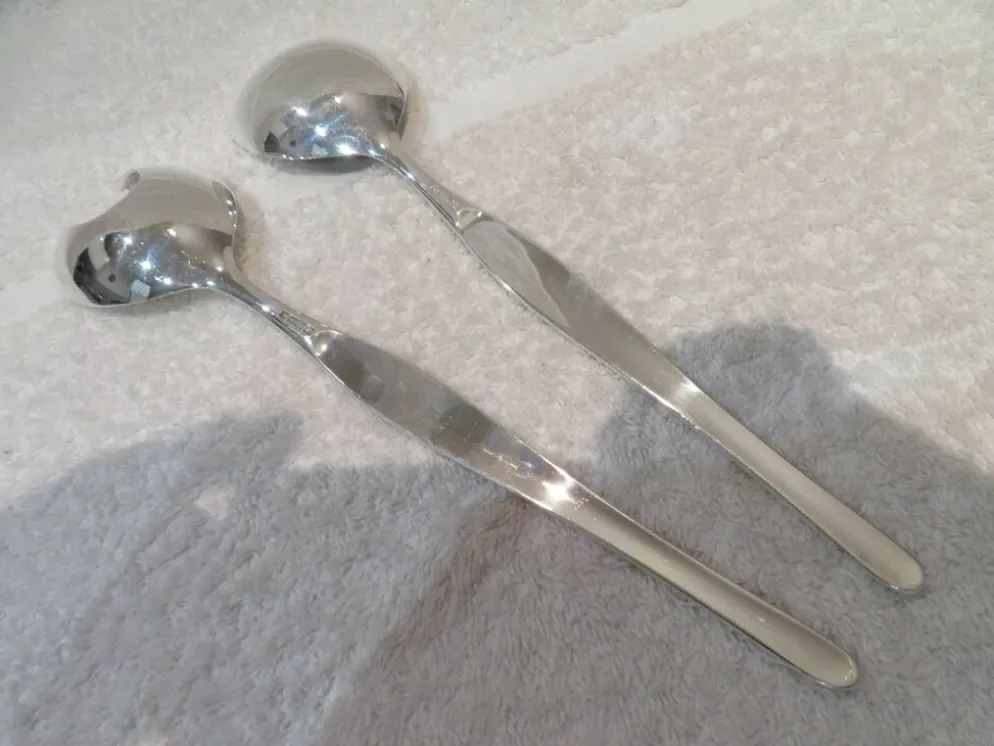 Cuillère et fourchette de service métal argenté orfèvre Christofle Duo