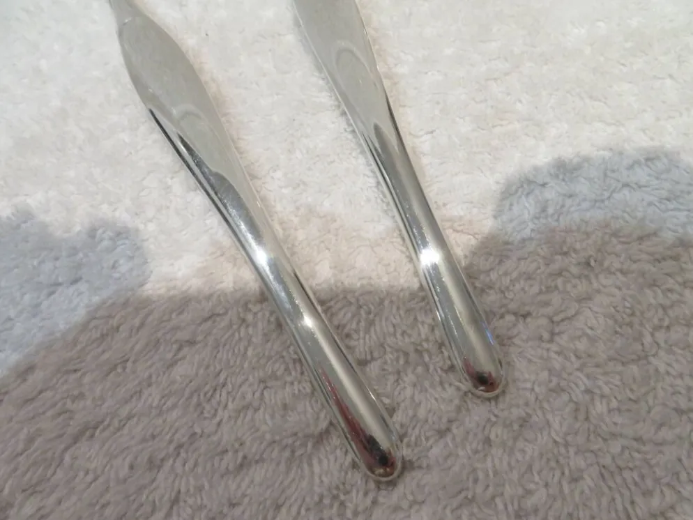Cuillère et fourchette de service métal argenté orfèvre Christofle Duo