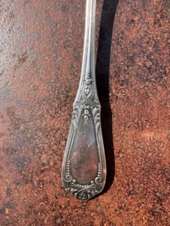 Cuillère à fraises ou salade de fruits ancienne Art Nouveau en métal argent