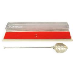 Cuillère-paille à cocktail Widmann Antik en argent 835, boîte d’origin