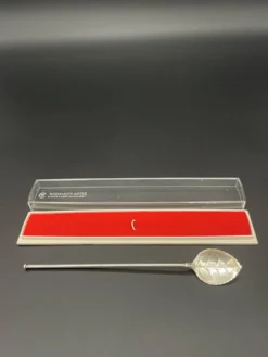 Cuillère-paille à cocktail Widmann Antik en argent 835, boîte d’origin