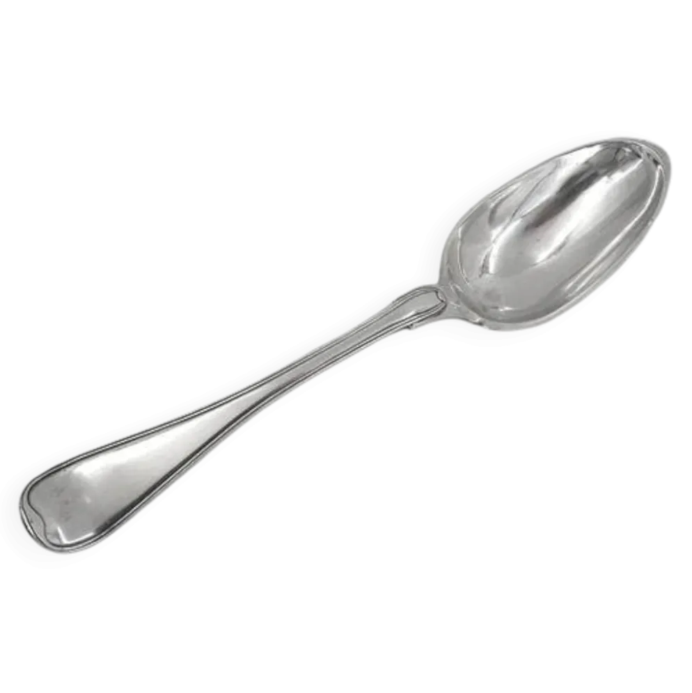 Cuillère à ragout, de service, argent massif XVIII, modèle Filet droit.