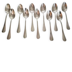 Cuillères à dessert, cuillères à café en argent, petites cuillères Baguette