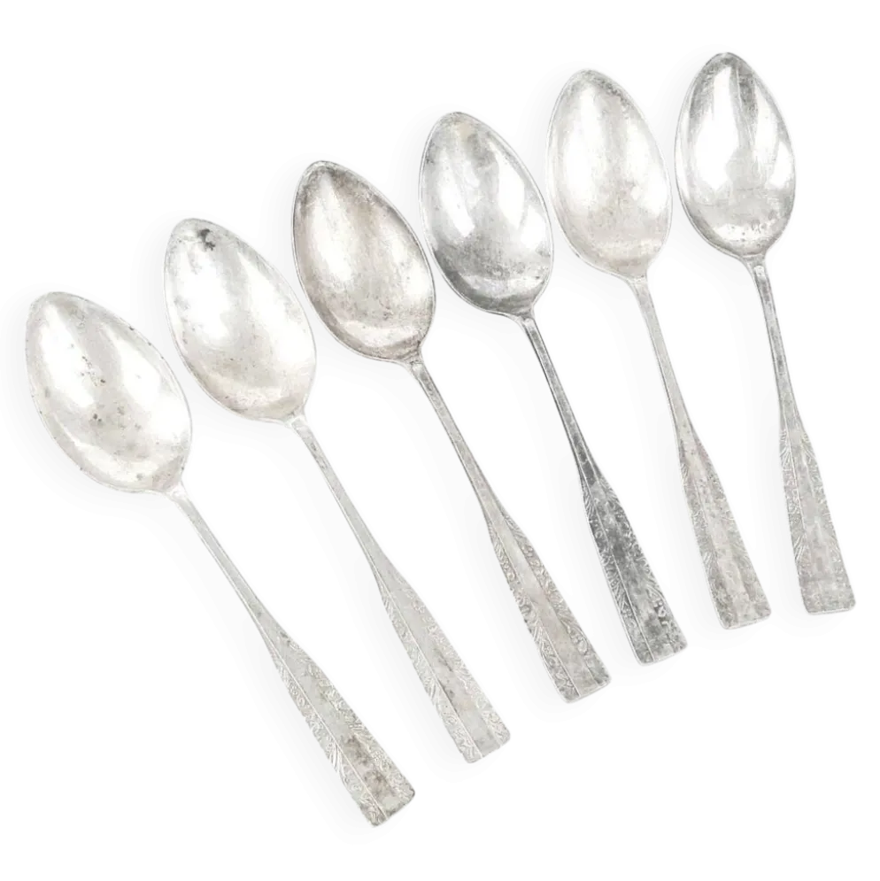 Cuillères en laiton Art Déco, années 1950, ensemble de 6