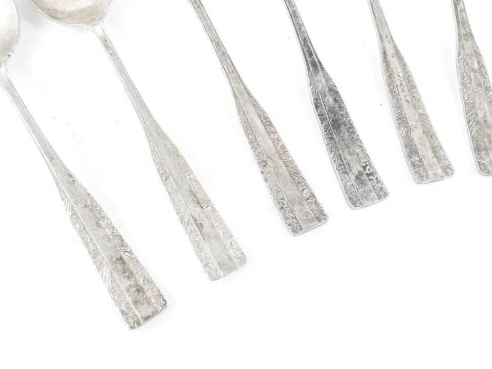 Cuillères en laiton Art Déco, années 1950, ensemble de 6