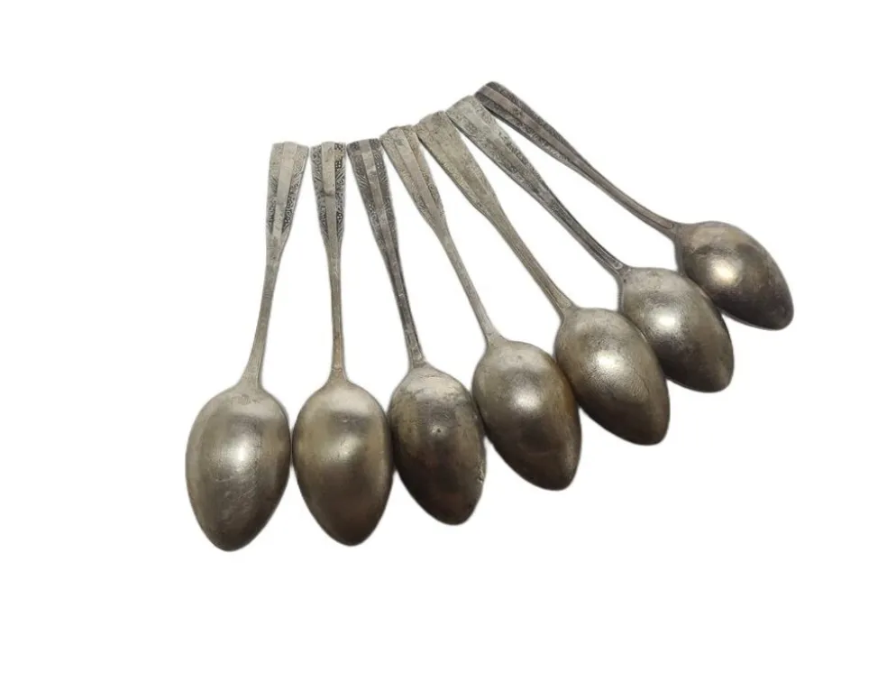 Cuillères en laiton Art Déco, années 1950, ensemble de 6