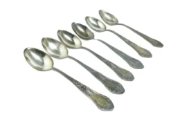 Cuillères en laiton Art Déco de Hefra, années 1960, ensemble de 6