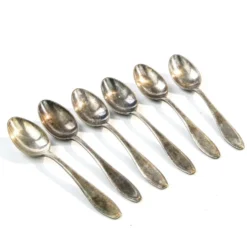 Cuillères en laiton Art Déco de WSW, années 1950, ensemble de 6