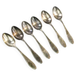 Cuillères en laiton Art Déco de WSW, années 1950, ensemble de 6