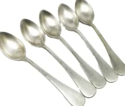 Cuillères en laiton vintage des Frères Henneberg, années 1930, ensemble de 5
