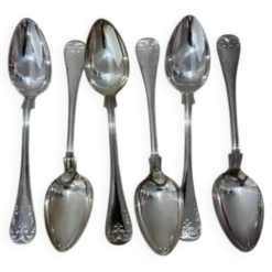 6 cuillères en métal argenté Carl Sandberg Eftr Suède, années 1940