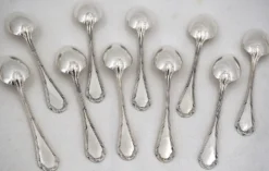 10 cuillères à entremets, métal argenté, 17,5 cm, Ercuis Trianon