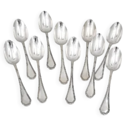 10 cuillères à entremets, métal argenté, 17,5 cm, Ercuis Trianon