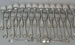 12 cuillères & 11 fourchettes Cailar Bayard (Christofle) métal argenté D178