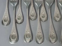 12 cuillères & 11 fourchettes Cailar Bayard (Christofle) métal argenté D178