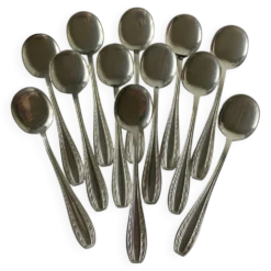 12 cuillères à glace en métal argenté Ercuis, modèle Tolède