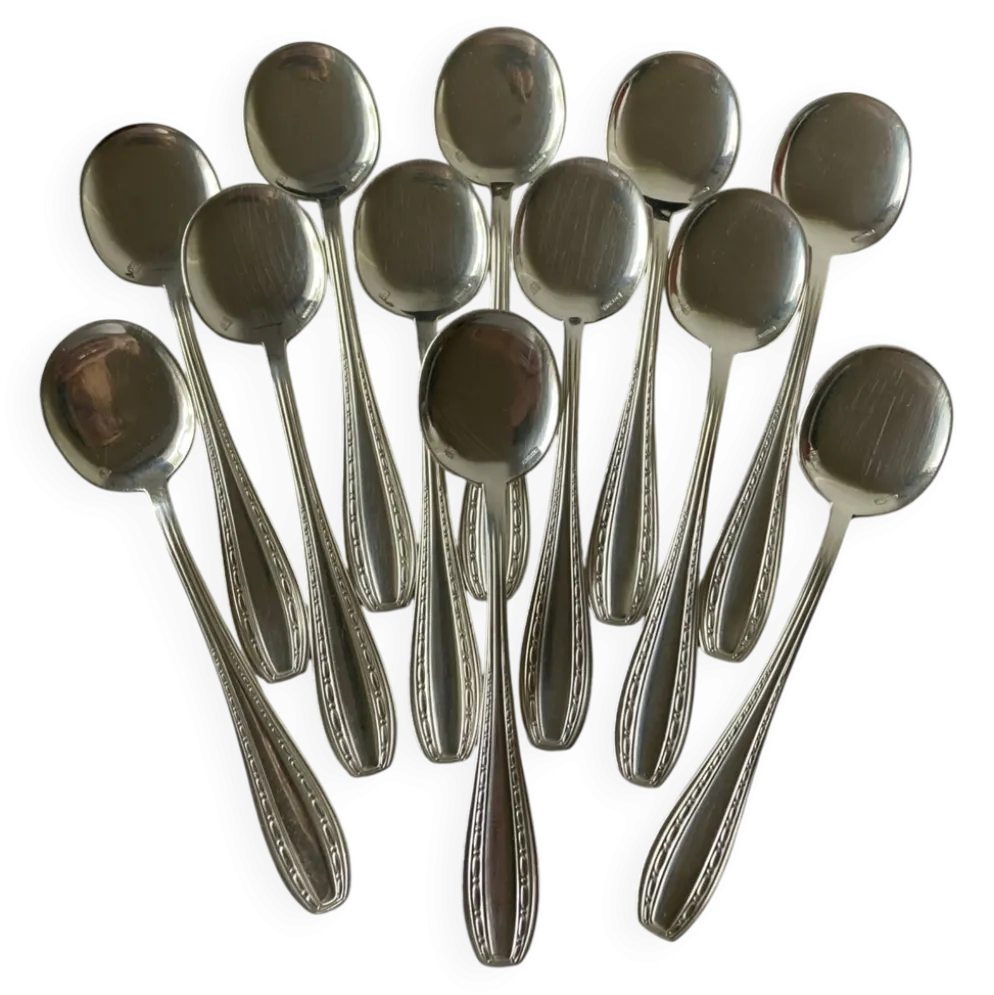 12 cuillères à glace en métal argenté Ercuis, modèle Tolède