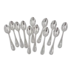 12 cuillères à moka, café, métal argenté Ercuis Lauriers