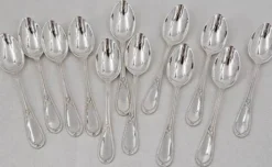 12 cuillères à moka, café, métal argenté Ercuis Lauriers