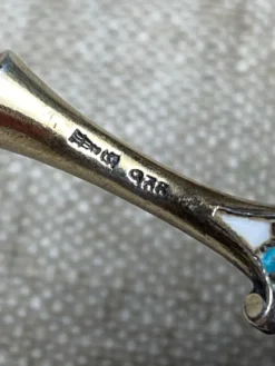Cuillère à soupoudrer en argent émail cloisonné par David Andersen
