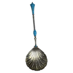 Cuillère à soupoudrer en argent émail cloisonné par David Andersen