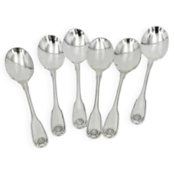 6 cuillères, pelles à glace, en métal argenté Christofle modèle Vendome