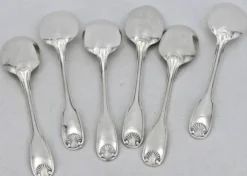 6 cuillères, pelles à glace, en métal argenté Christofle modèle Vendome