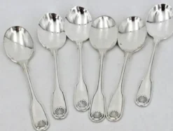 6 cuillères, pelles à glace, en métal argenté Christofle modèle Vendome