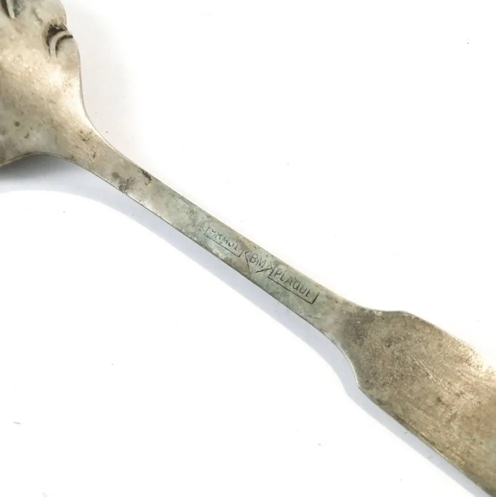 Cuillère à sucre en laiton argenté, Prage, Pologne, années 1930