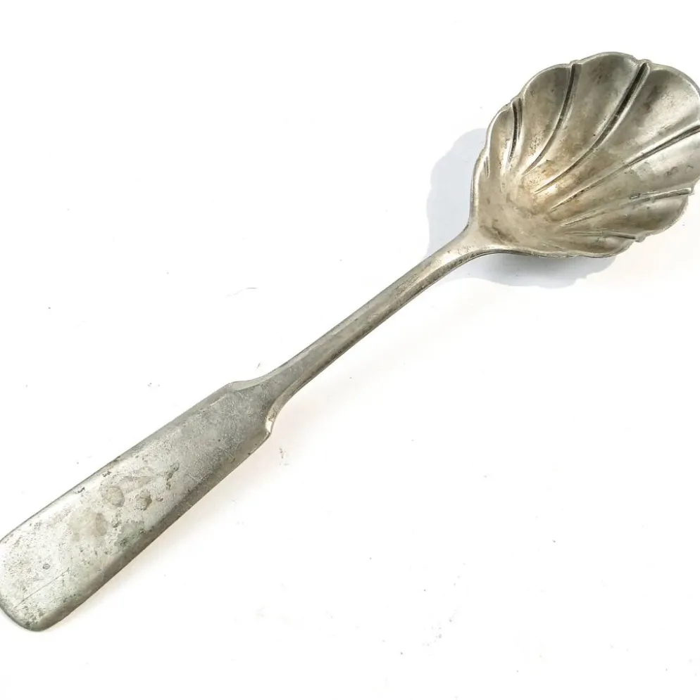 Cuillère à sucre en laiton argenté, Prage, Pologne, années 1930