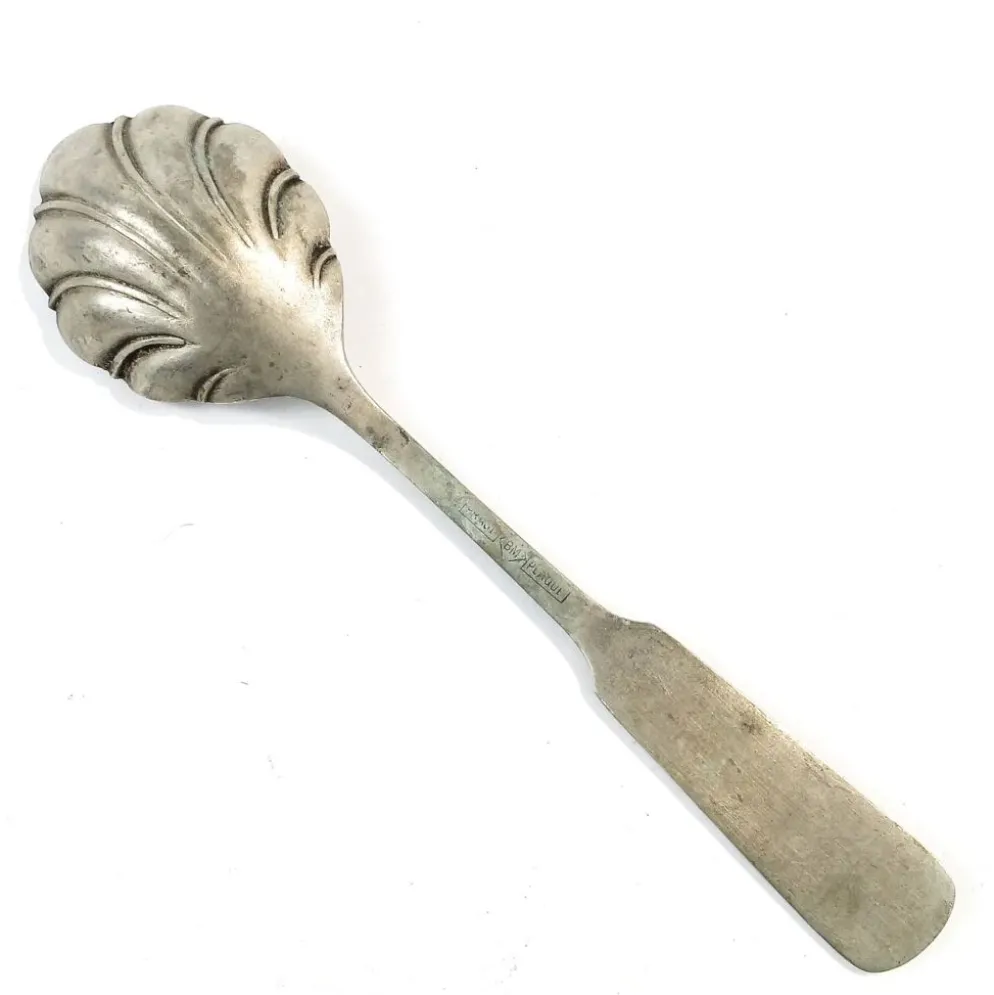 Cuillère à sucre en laiton argenté, Prage, Pologne, années 1930
