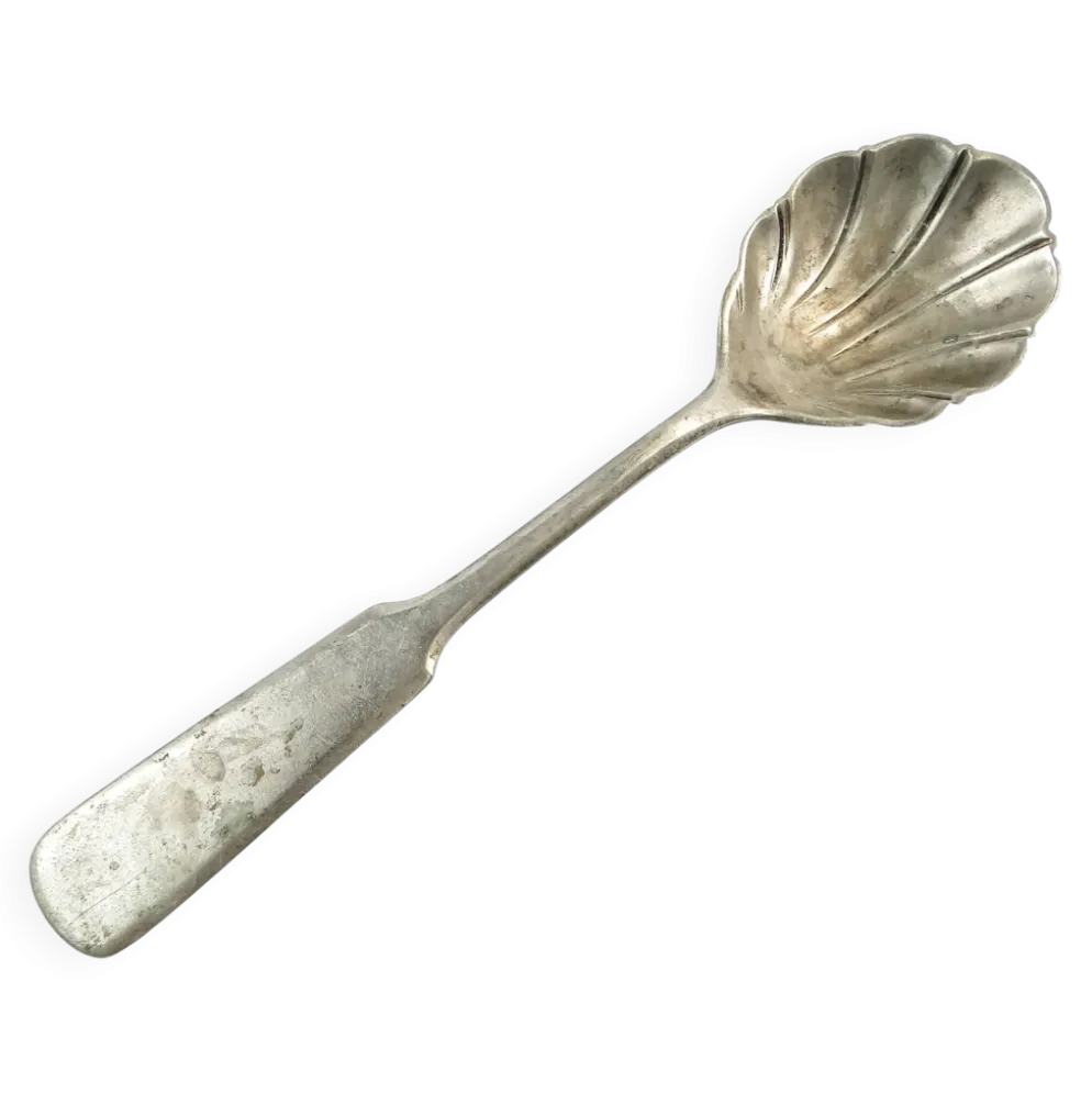 Cuillère à sucre en laiton argenté, Prage, Pologne, années 1930