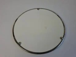 Czechoslovak Art Deco Porcelain Tray with Plum Motif and Metal Rim, 1930s