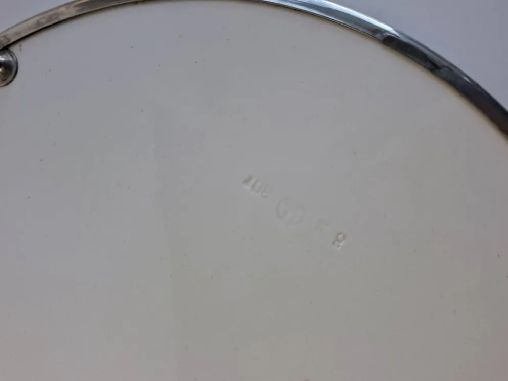 Czechoslovak Art Deco Porcelain Tray with Plum Motif and Metal Rim, 1930s
