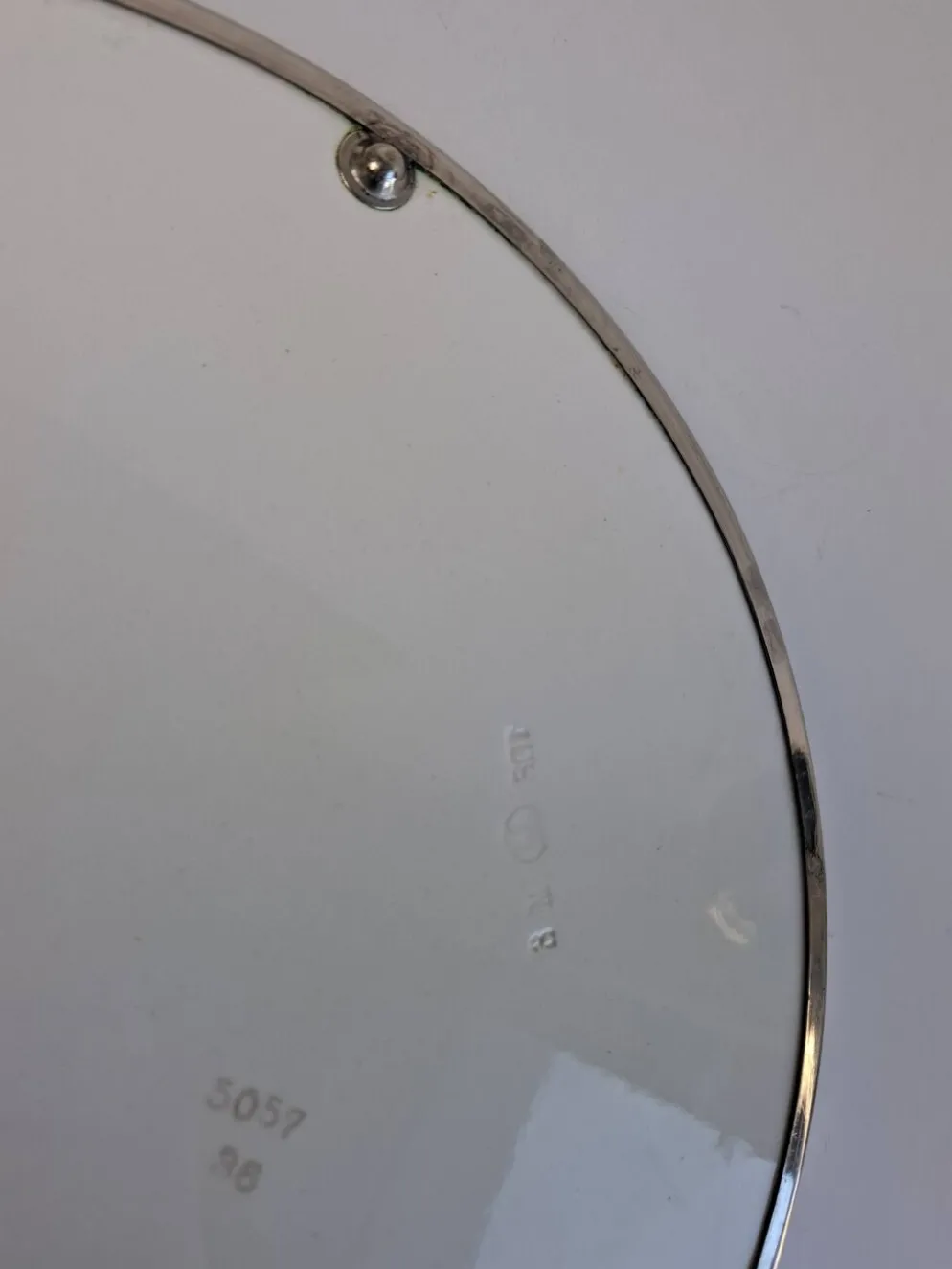 Czechoslovak Art Deco Porcelain Tray with Plum Motif and Metal Rim, 1930s
