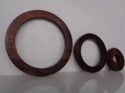 Danish Rosewood Coasters, 1960s, Set of 3