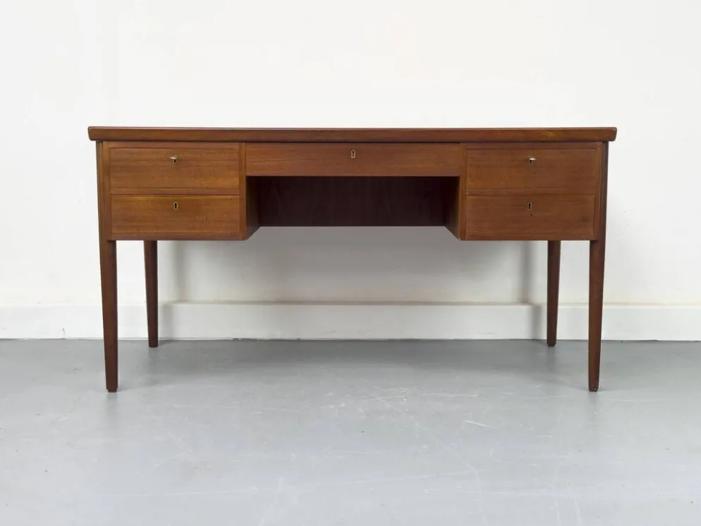 Danish Teak Desk with Drawers, 1960s