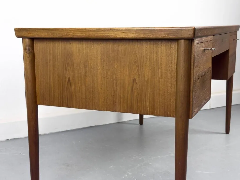Danish Teak Desk with Drawers, 1960s