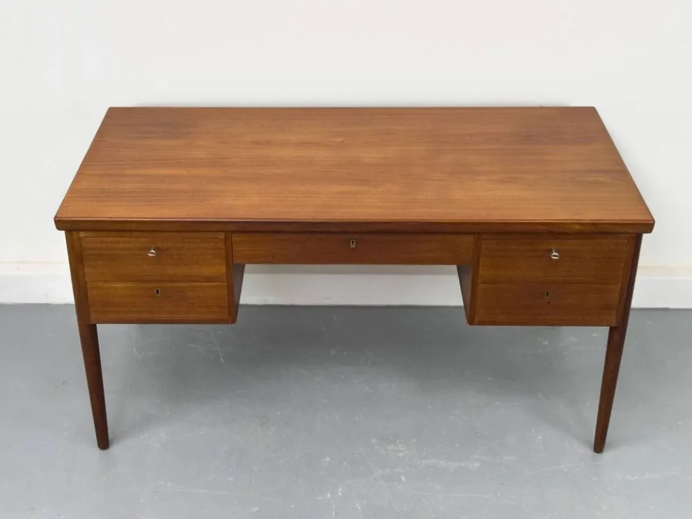 Danish Teak Desk with Drawers, 1960s