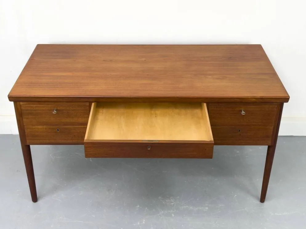 Danish Teak Desk with Drawers, 1960s