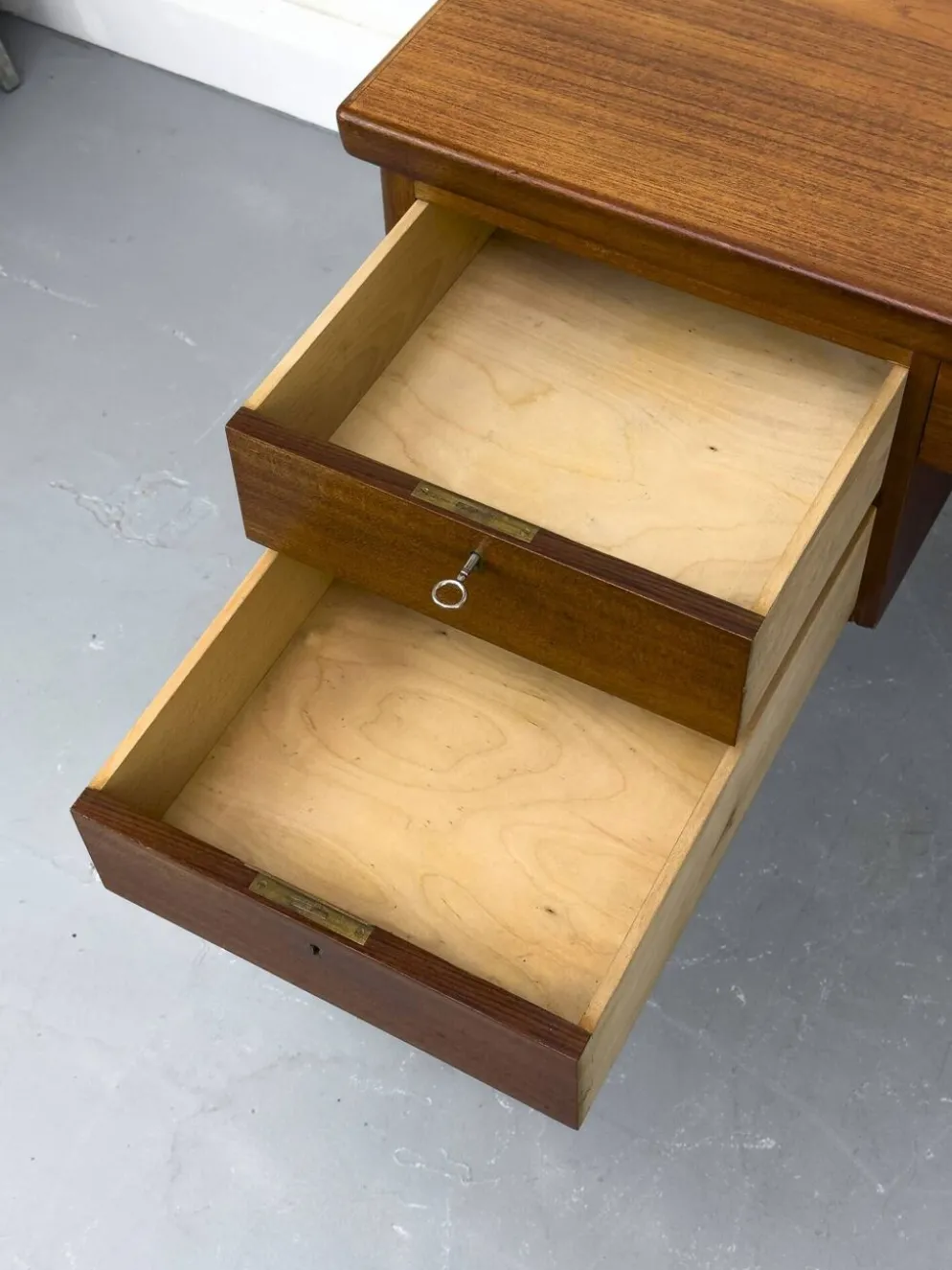 Danish Teak Desk with Drawers, 1960s