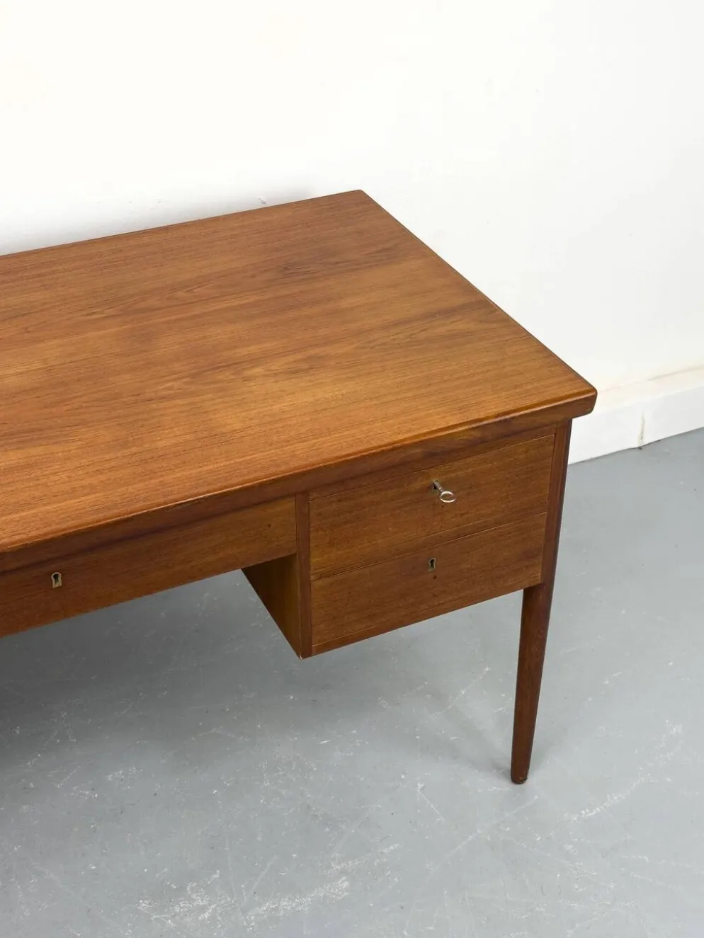 Danish Teak Desk with Drawers, 1960s