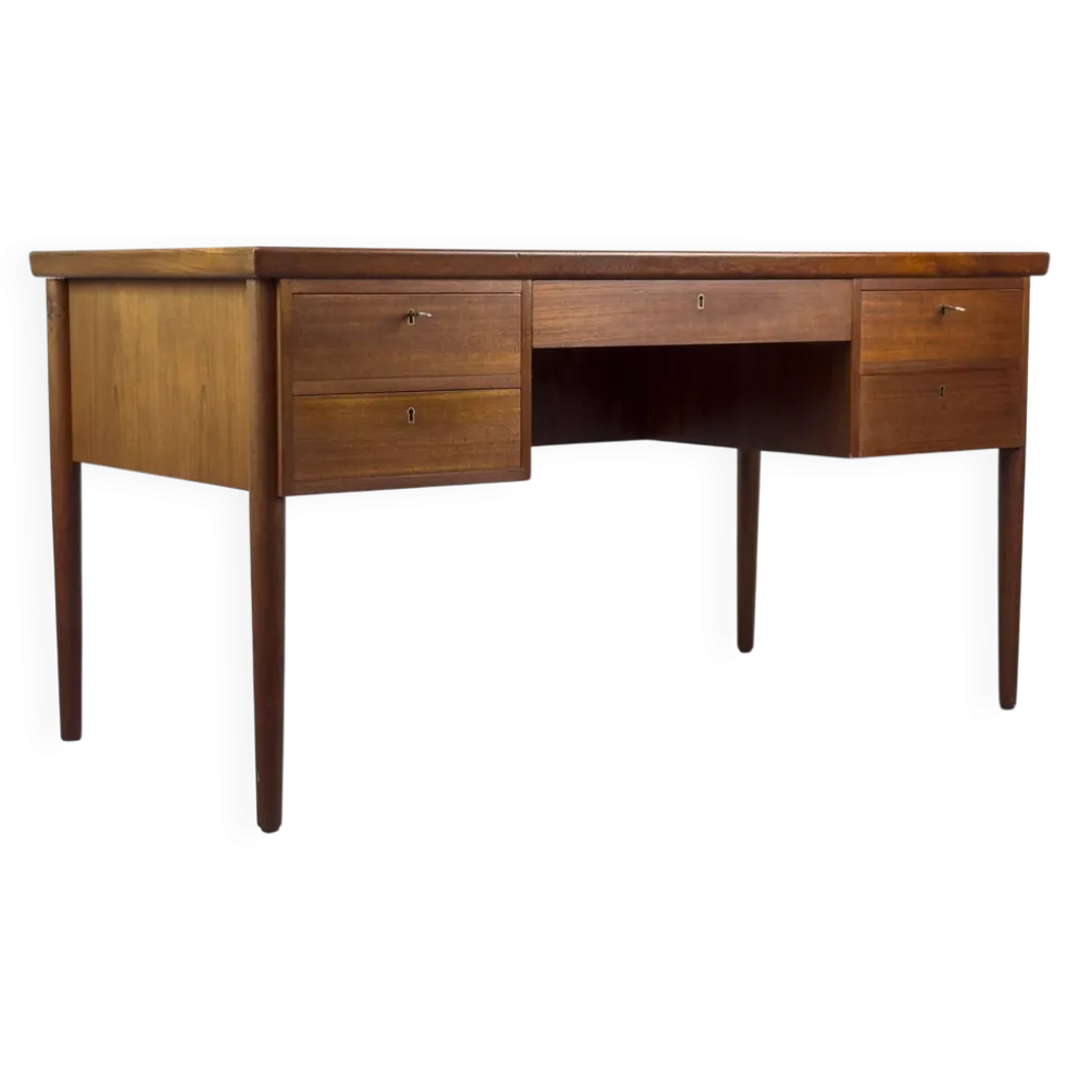 Danish Teak Desk with Drawers, 1960s