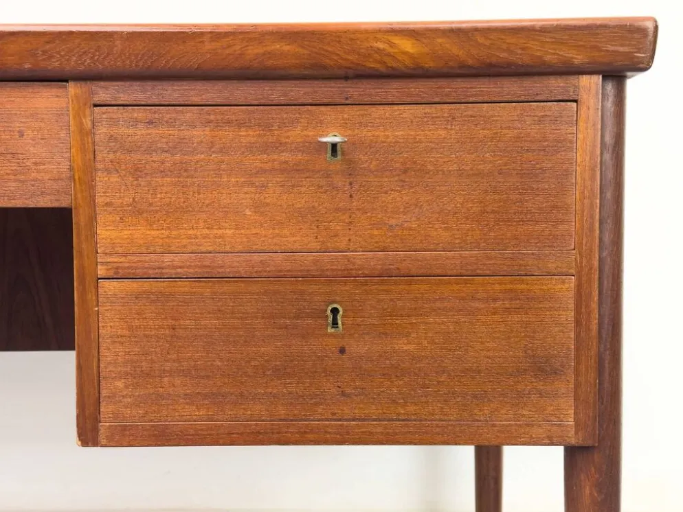 Danish Teak Desk with Drawers, 1960s