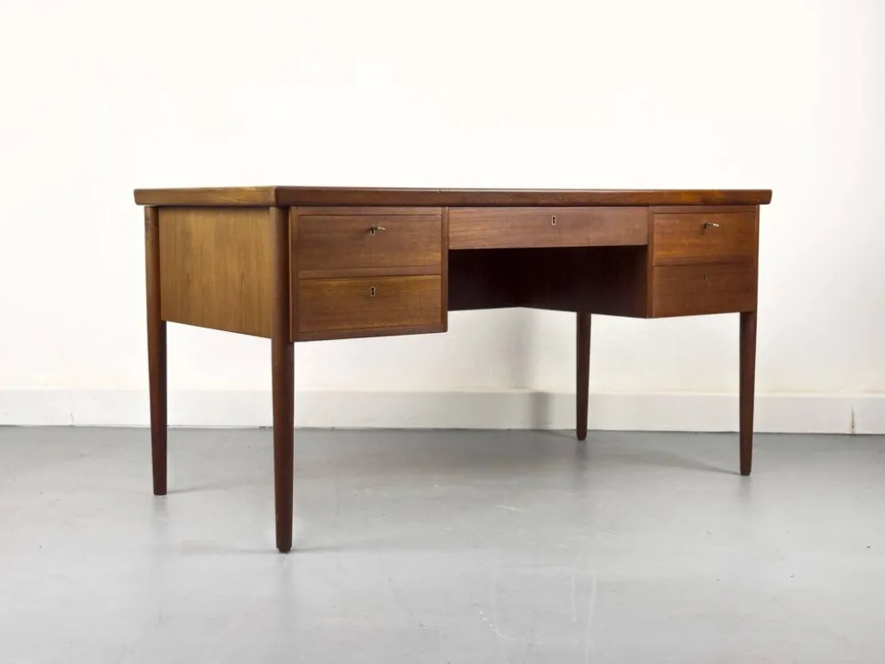 Danish Teak Desk with Drawers, 1960s