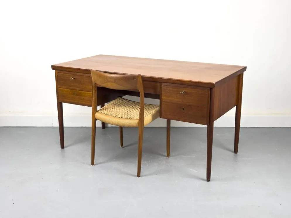 Danish Teak Desk with Drawers, 1960s