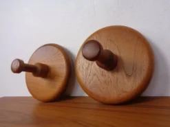 Danish Teak Hooks, 1960s, Set of 2
