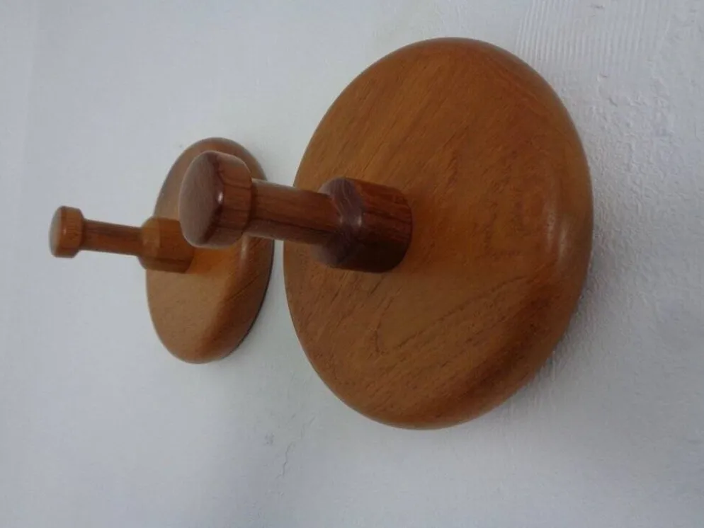 Danish Teak Hooks, 1960s, Set of 2